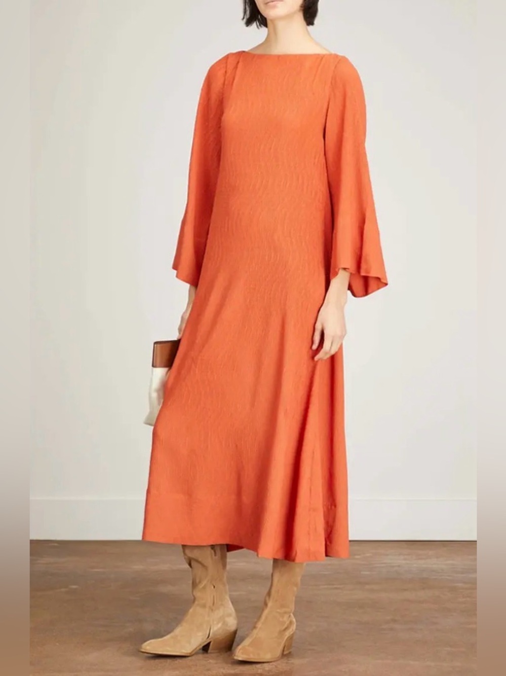 By Marlene Birger Terra Cotta Belle Sleeve Maxi Dress Size 34/2
